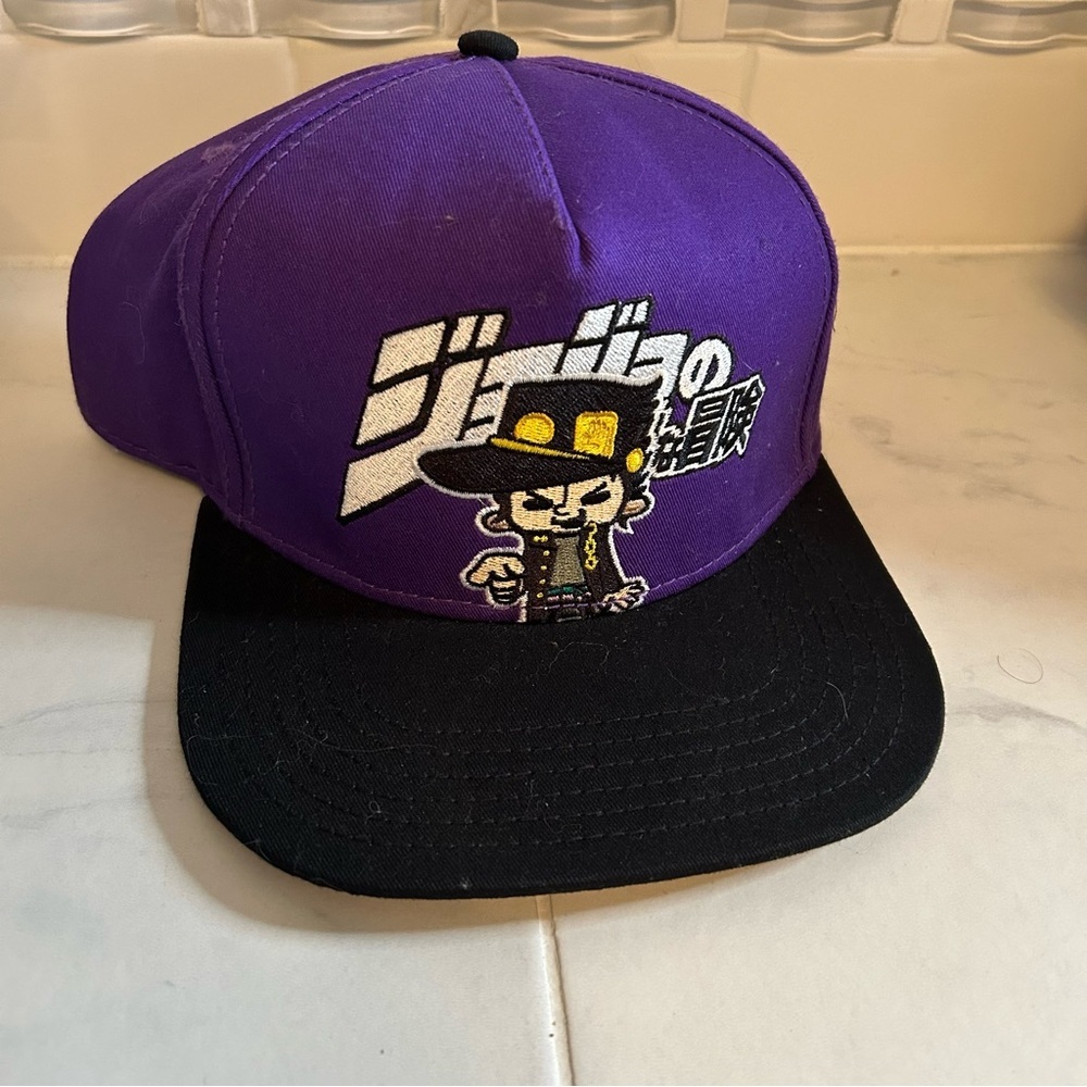 Jo Jo’s bizarre adventure Purple and Black Graphic Snapback Hat. New!